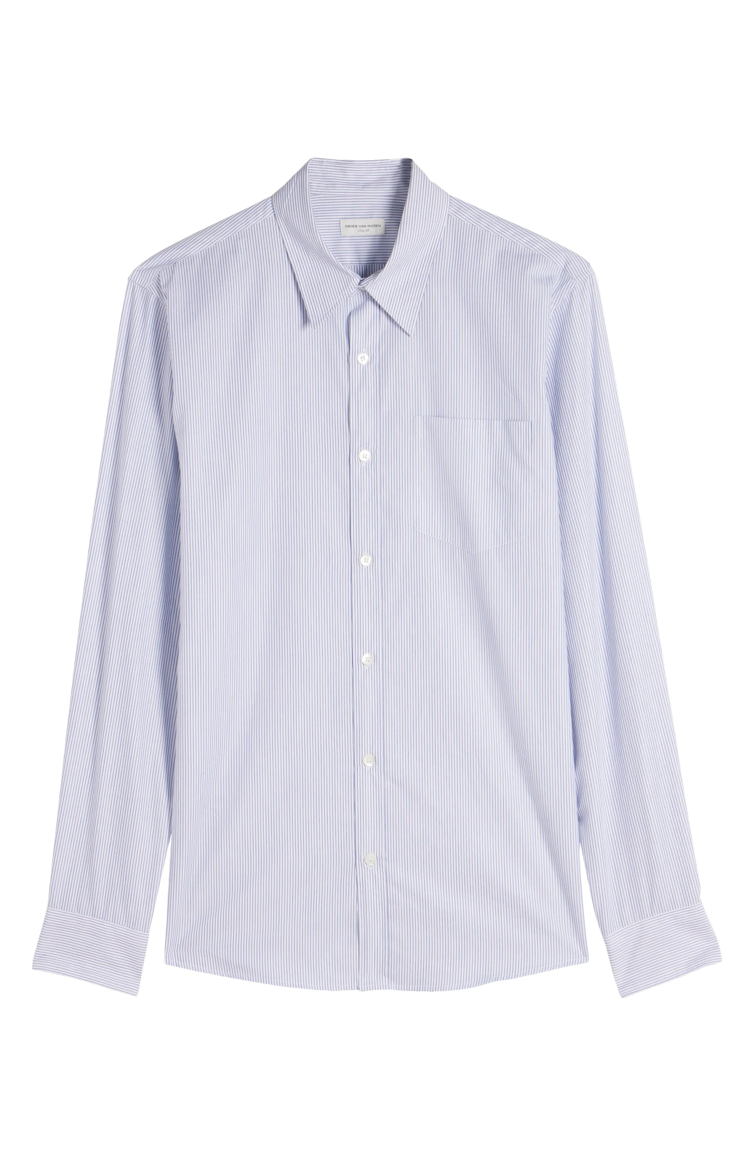 Corbino Stripe Cotton Button-Up Shirt - 5