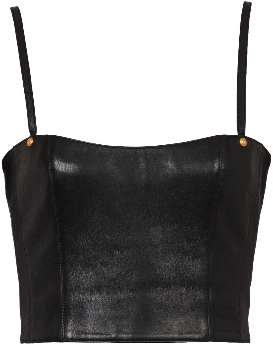 Leather Top with Thin Shoulder Straps - 1