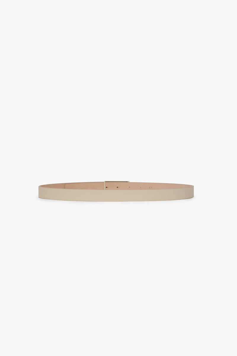 Tonal Frame Belt In Ivory Smooth Leather 4