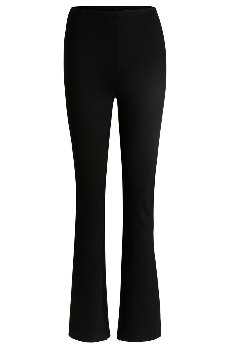 RELAXED-FIT TROUSERS IN STRETCH FABRIC WITH FLARED LEG 1
