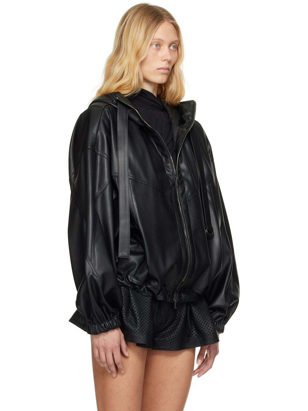 Black Altermat Utility Faux Leather Jacket - 2