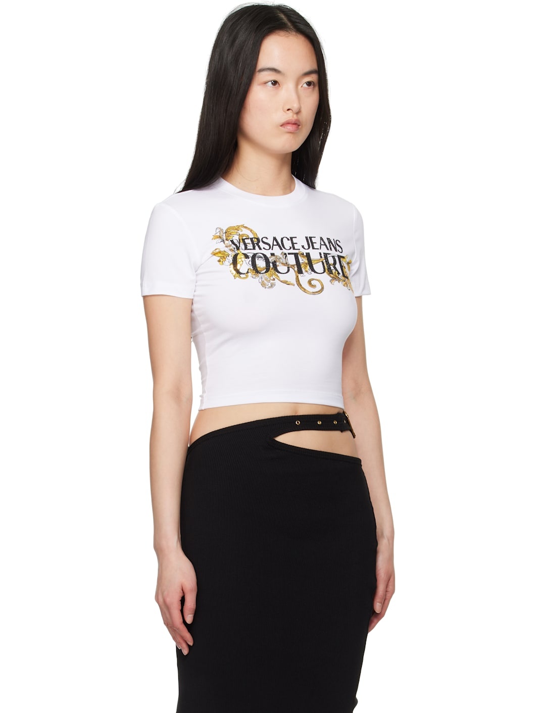 White Crystal Outline Barocco T-shirt - 2