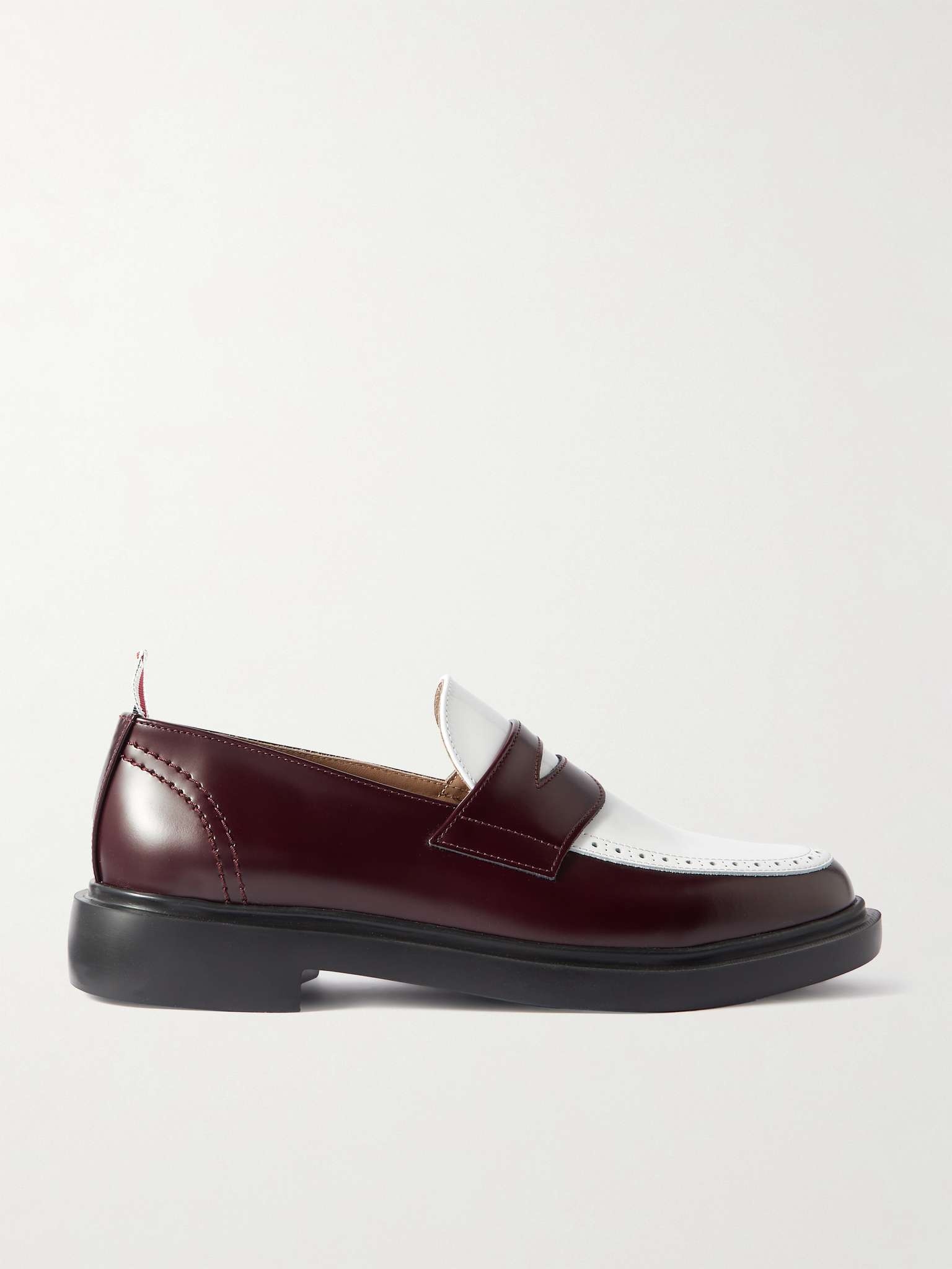 Two-Tone Leather Penny Loafers - 1