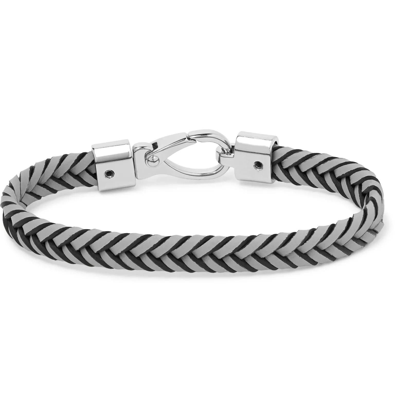 Woven Leather and Silver-Tone Bracelet - 3