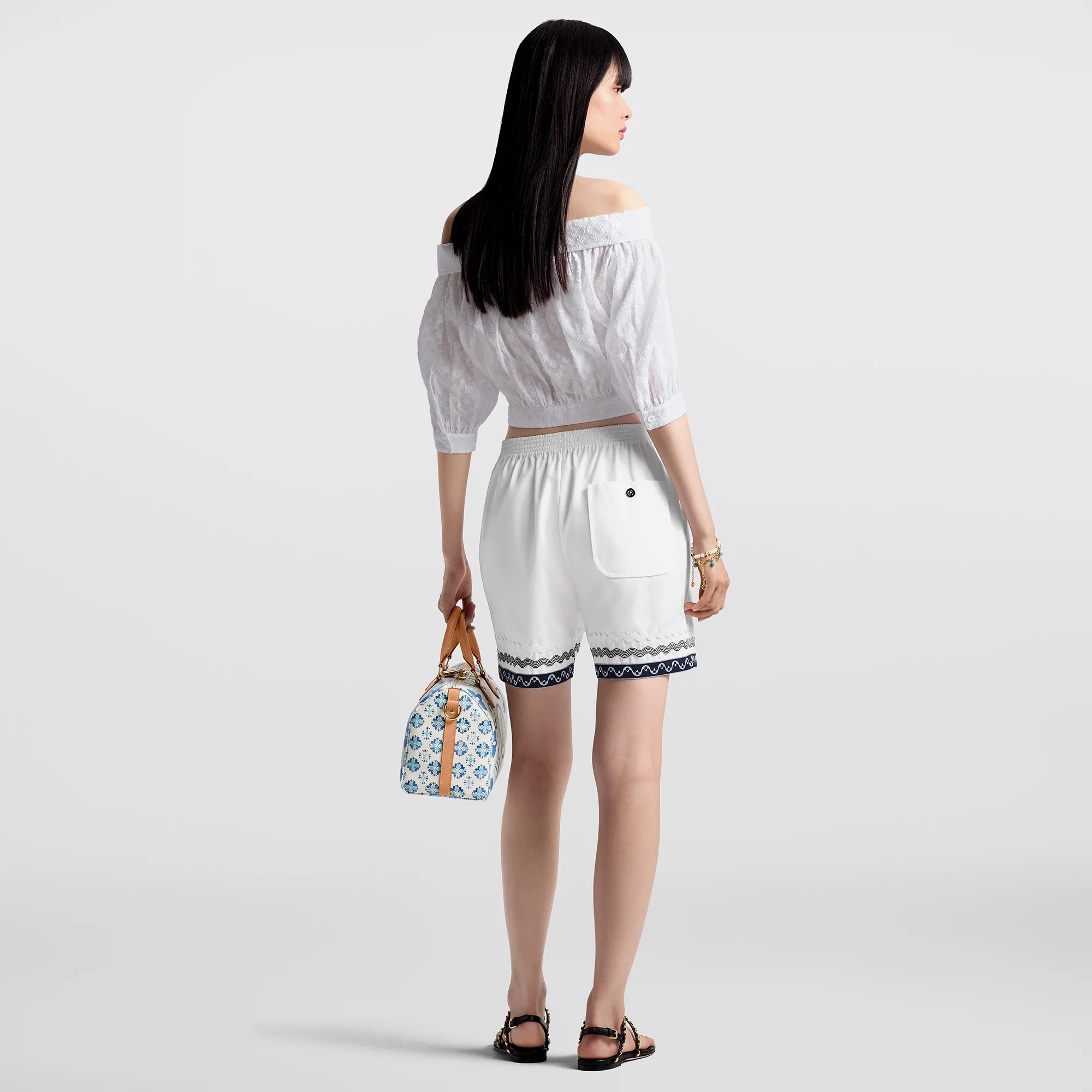 Monogram Fil Coupé Off-The-Shoulder Blouse - 3