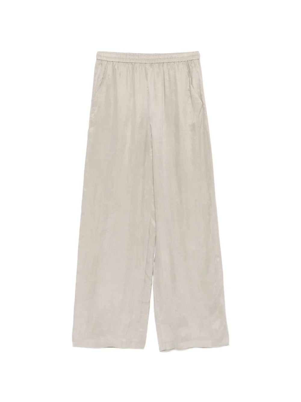 elasticated-waist wide-leg trousers - 1