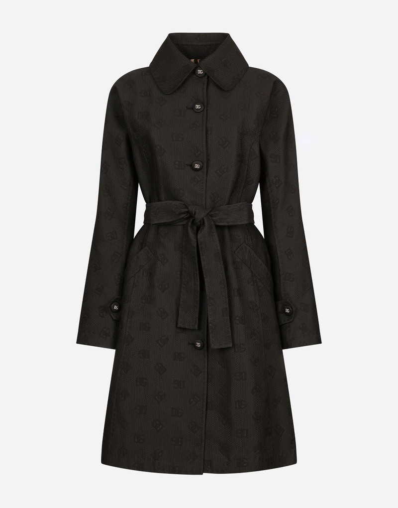 Quilted jacquard trench coat with DG logo - 1