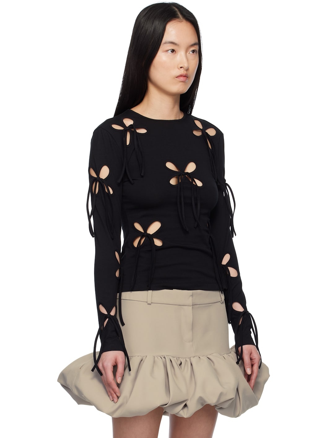 Black Petal Long Sleeve T-shirt - 2