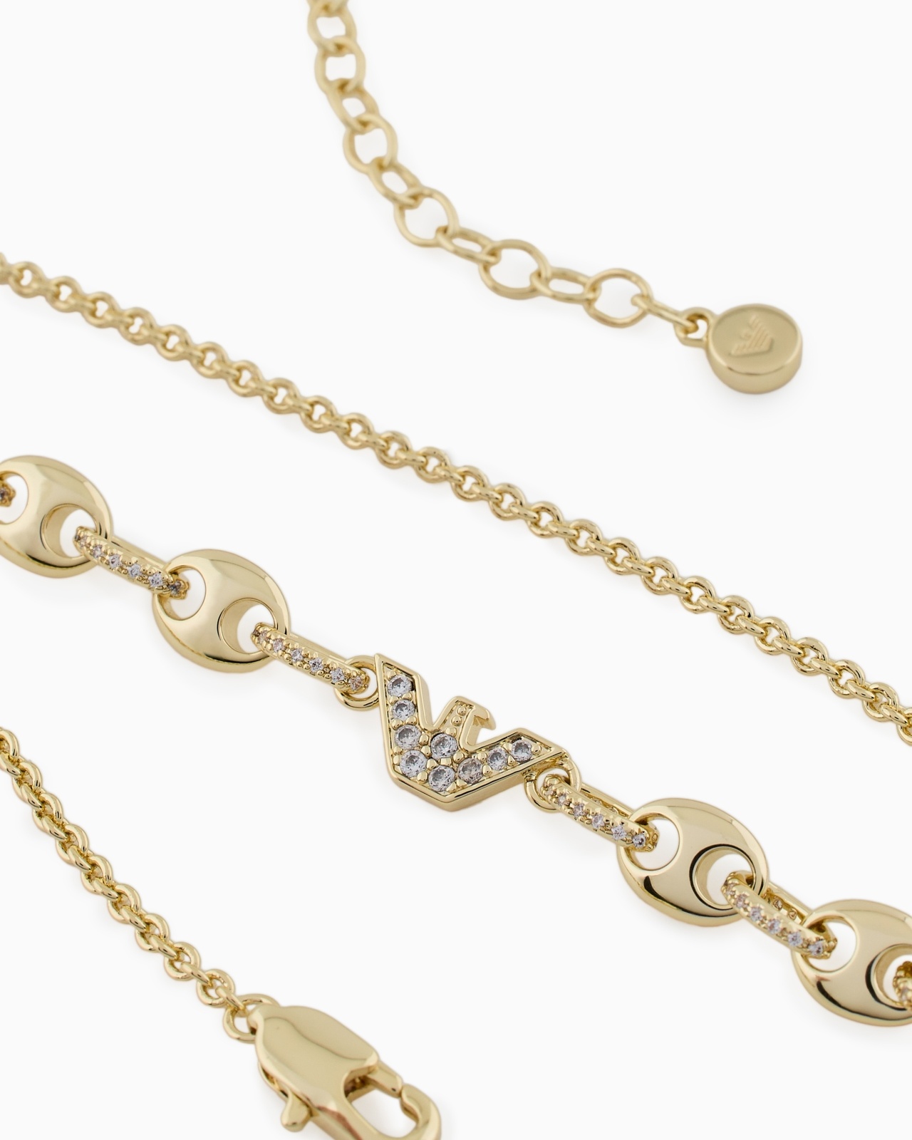 GOLD-TONE BRASS STATION NECKLACE - 3