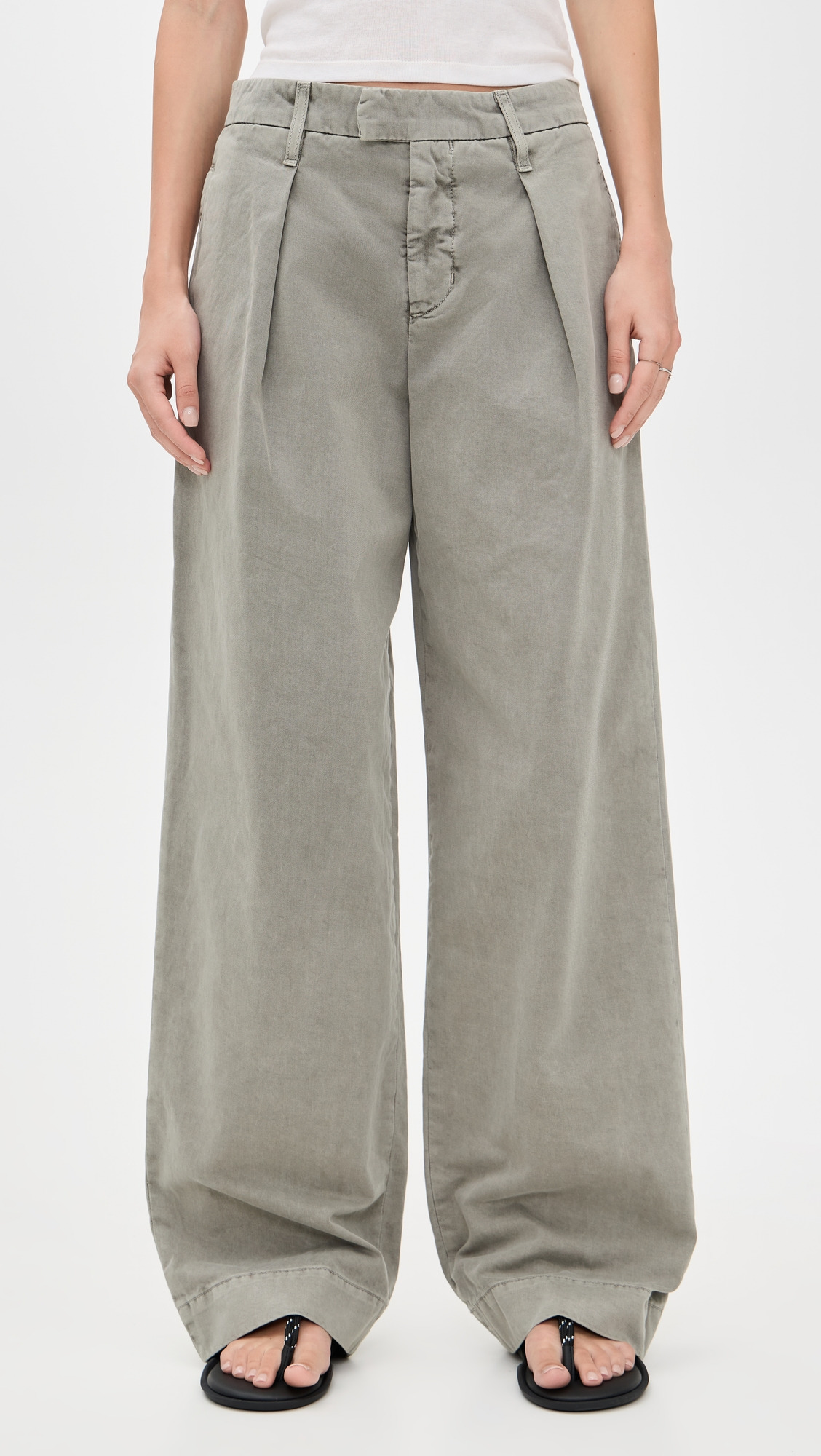 Wide Pleat Chino Pants - 6