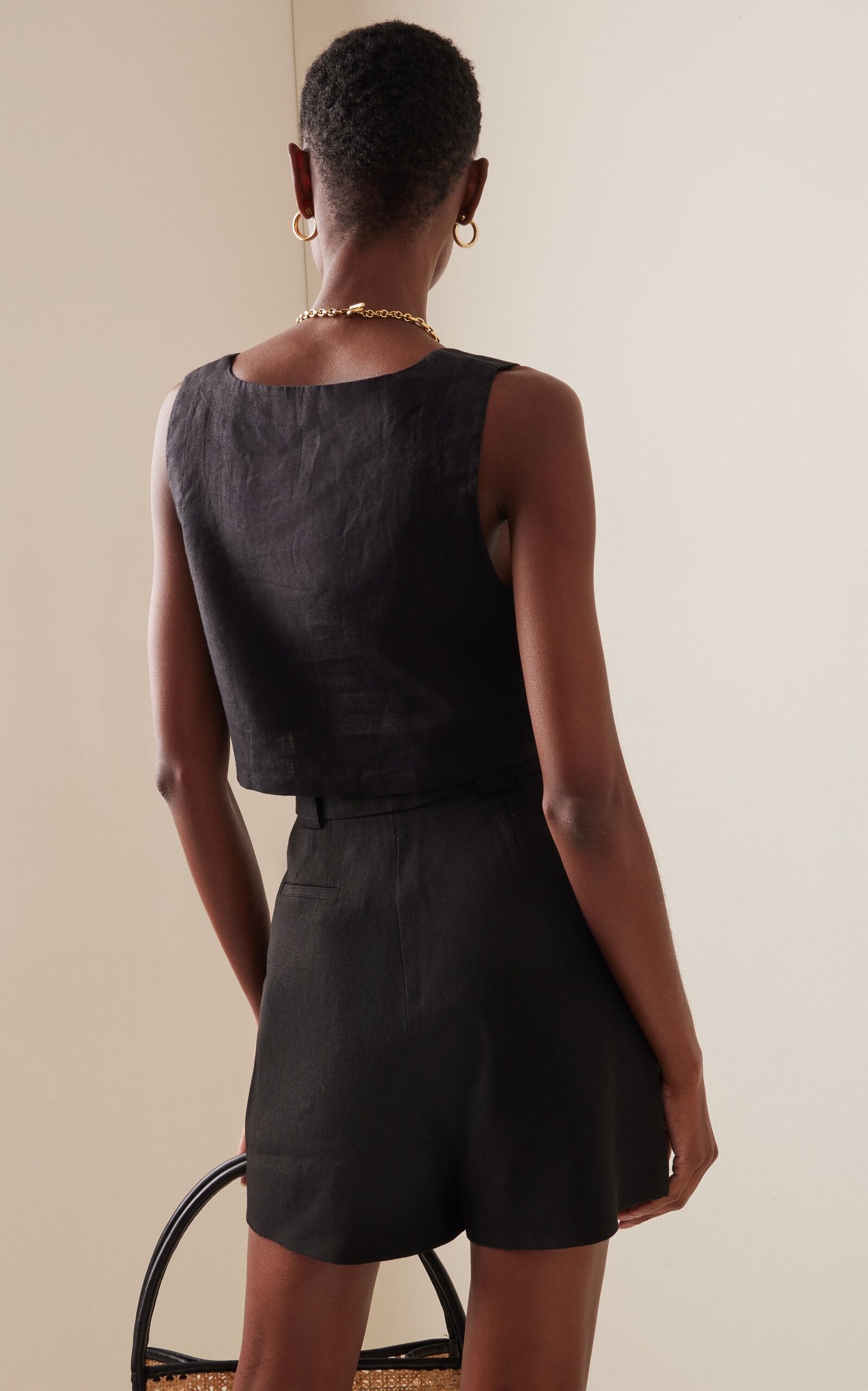 Exclusive Alice Linen Crop Top black - 4
