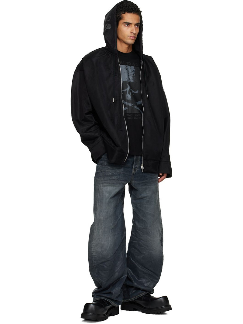 MASTERMIND WORLD Black Sheer Layered Zip-Up Jacket outlook