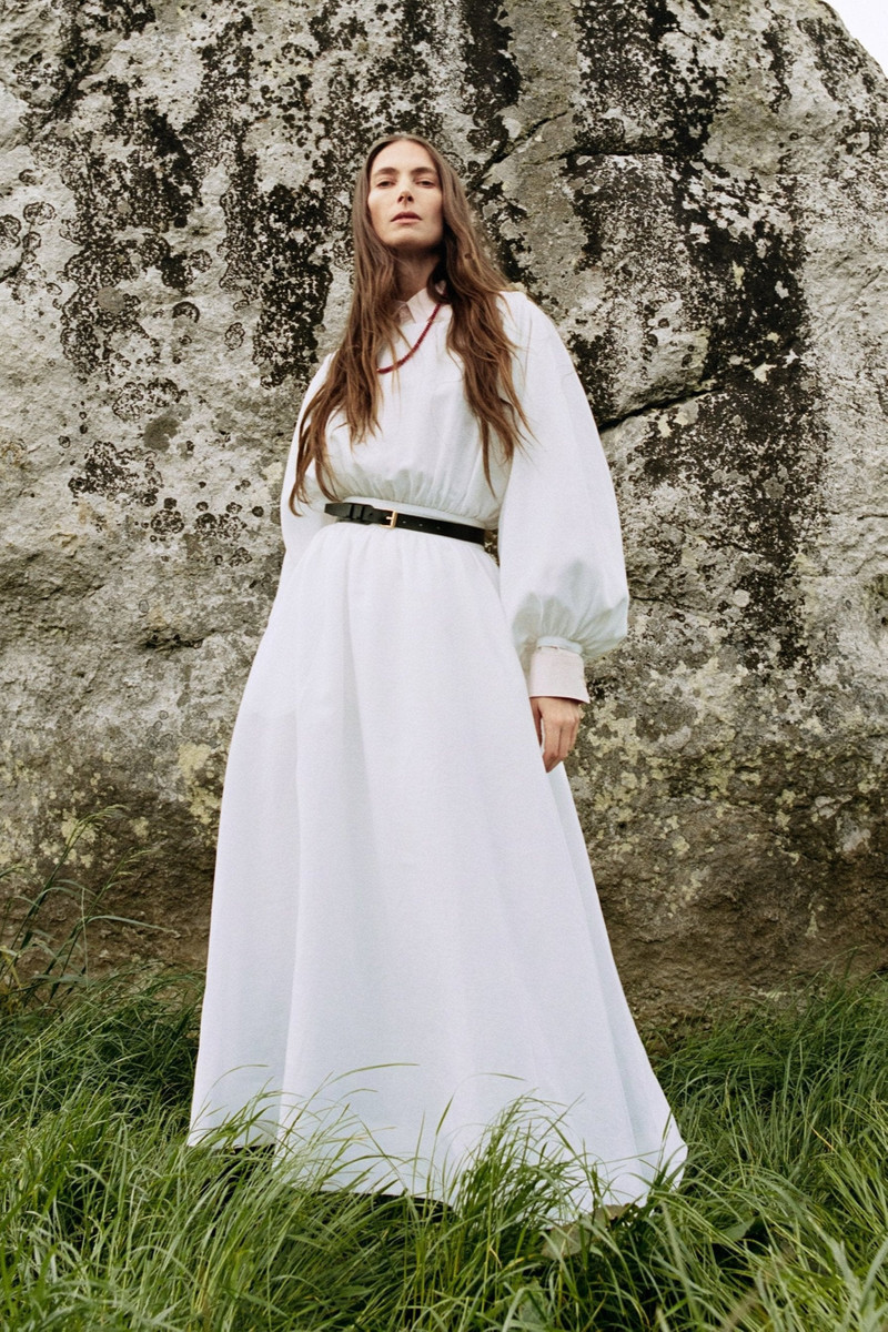 GABRIELA HEARST Ahmose Maxi Dress in White Aloe Linen outlook