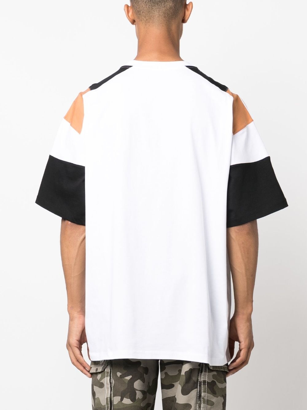 panelled logo-print cotton T-shirt - 3