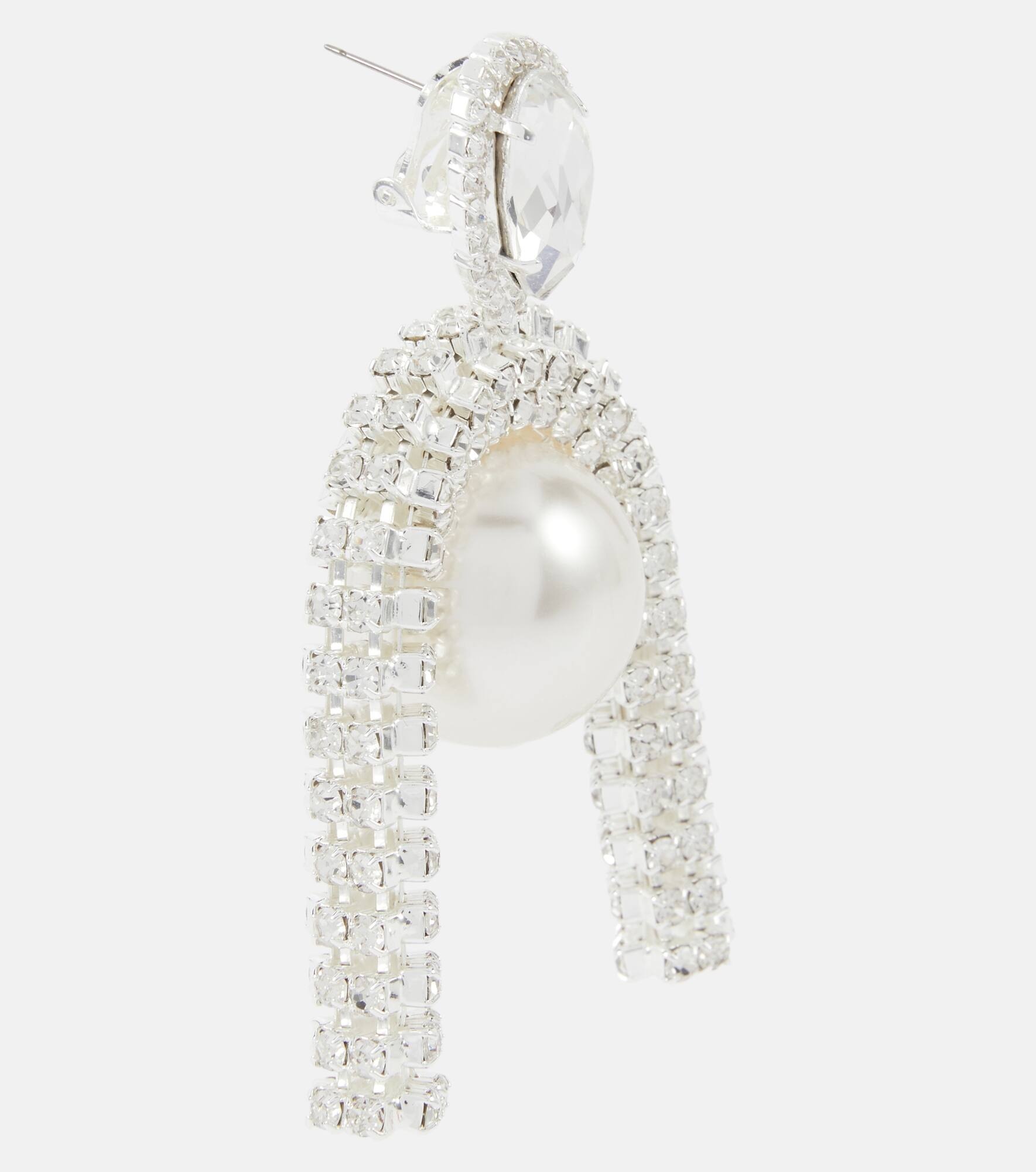 Pearl and crystal-embellished earrings - 2