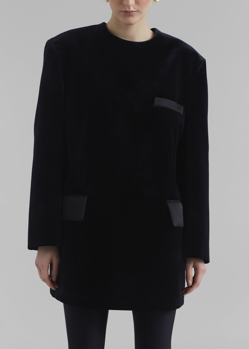 Madison Mini Velvet Dress - Black 7