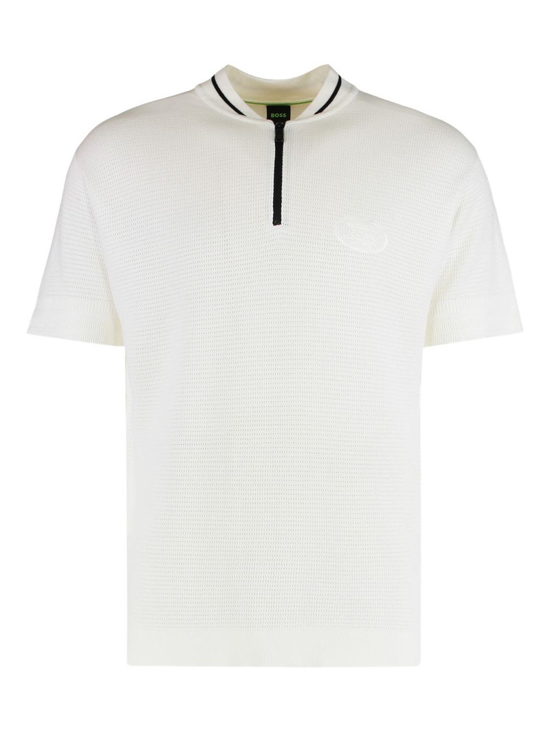 zip-fastening polo shirt 1