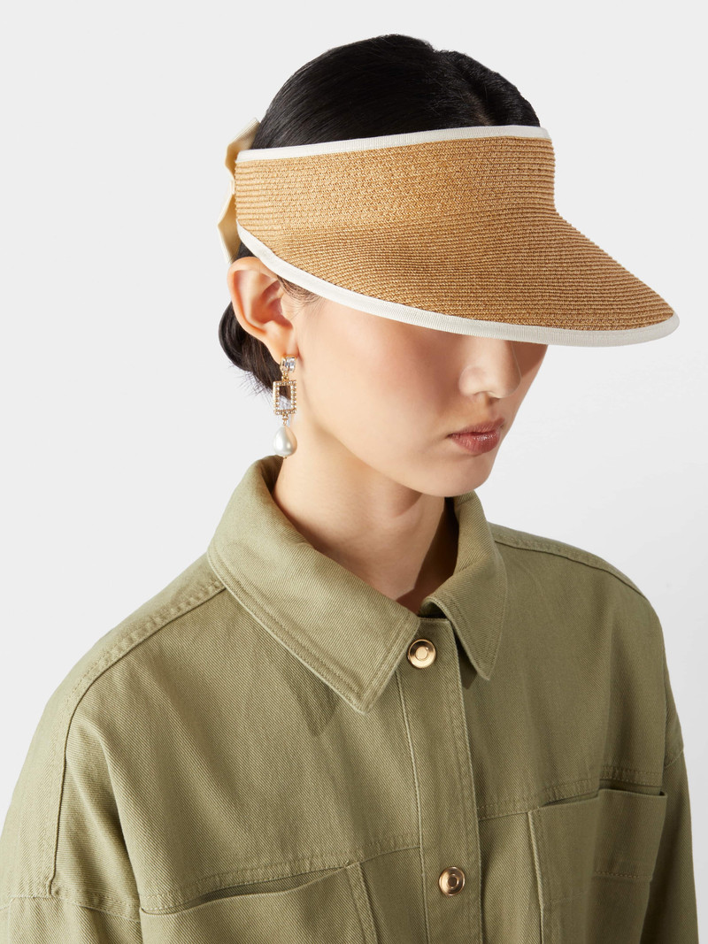 Roger Vivier Broche Vivier Buckle Visor in Straw outlook