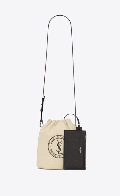 SAINT LAURENT rive gauche laced bucket bag in smooth leather outlook