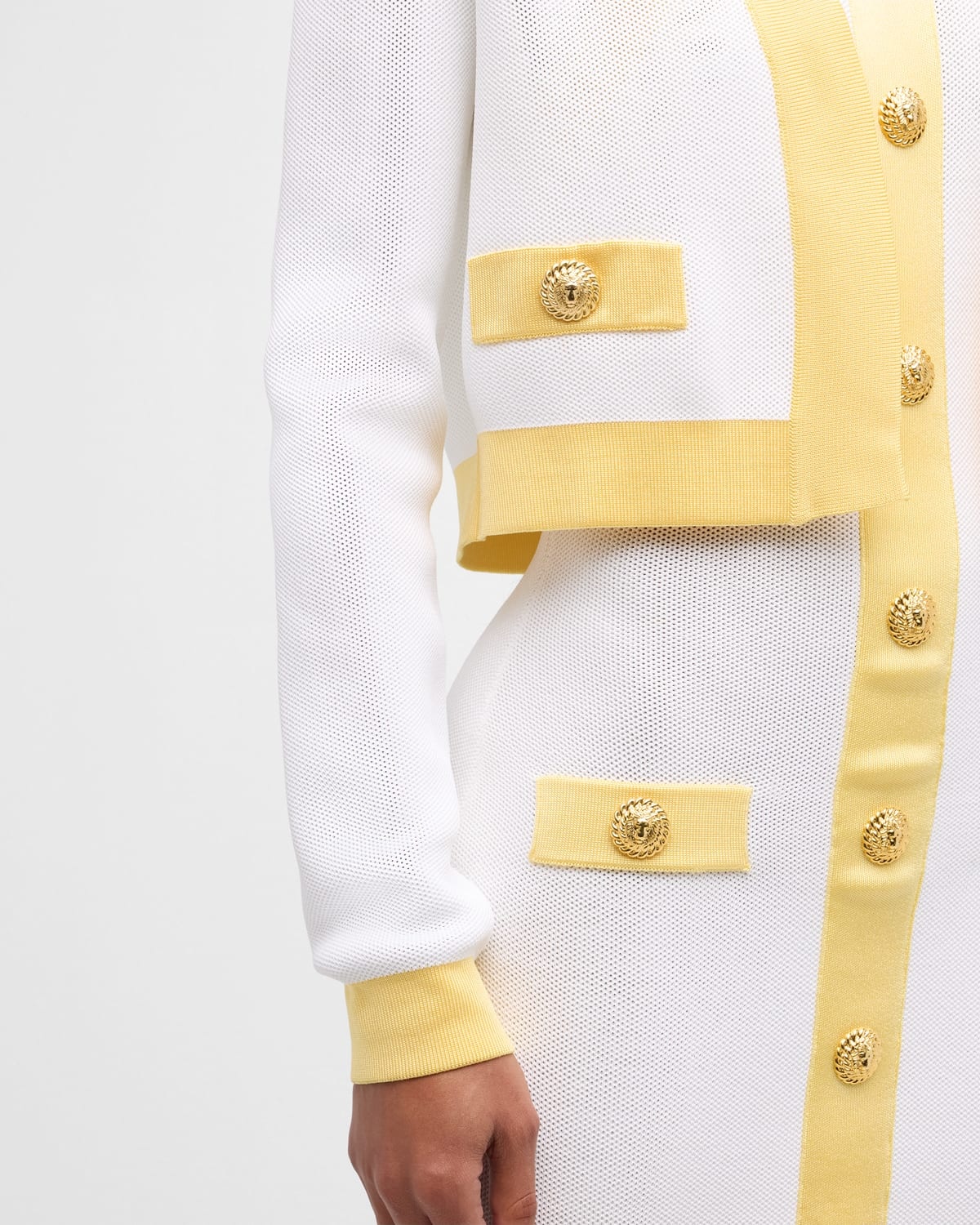 2-Pocket Crop Knit Open Jacket - 5