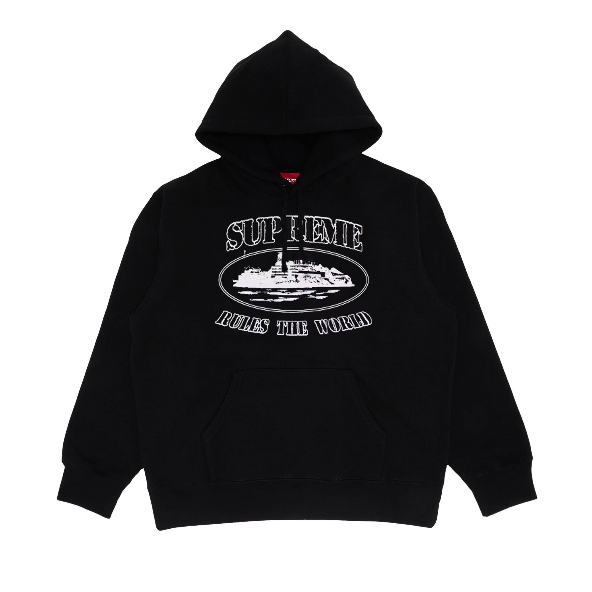 Supreme x Corteiz Rules The World Hooded Sweatshirt 'Black' - 1