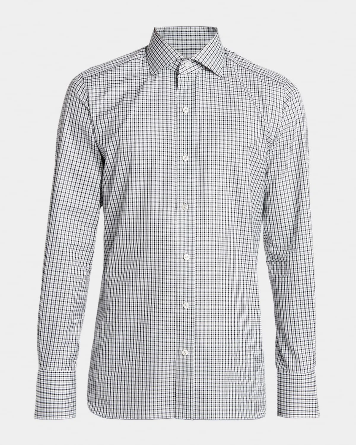 Men's Cotton Grid Check Dress Shirt - 1