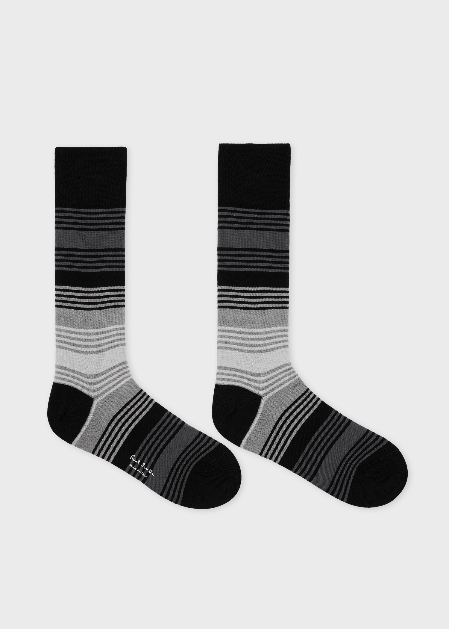 Black Ombre Stripe Socks - 2