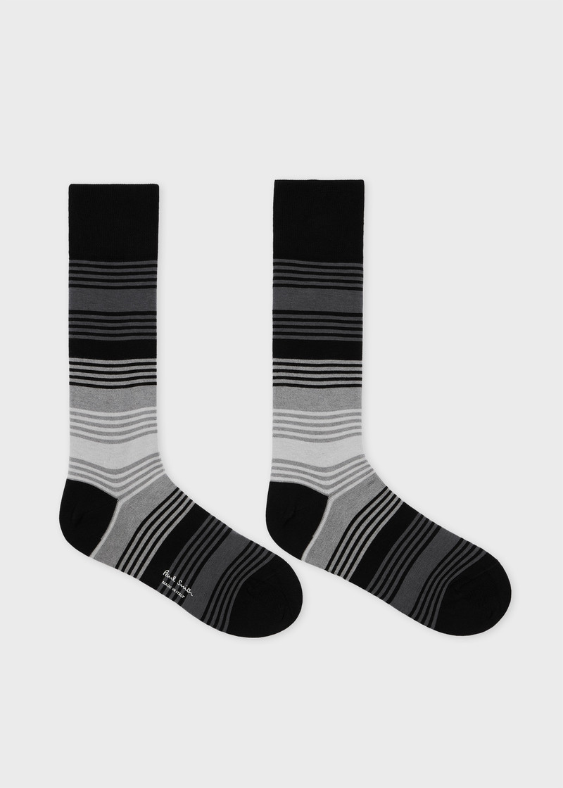 Paul Smith Black Ombre Stripe Socks outlook