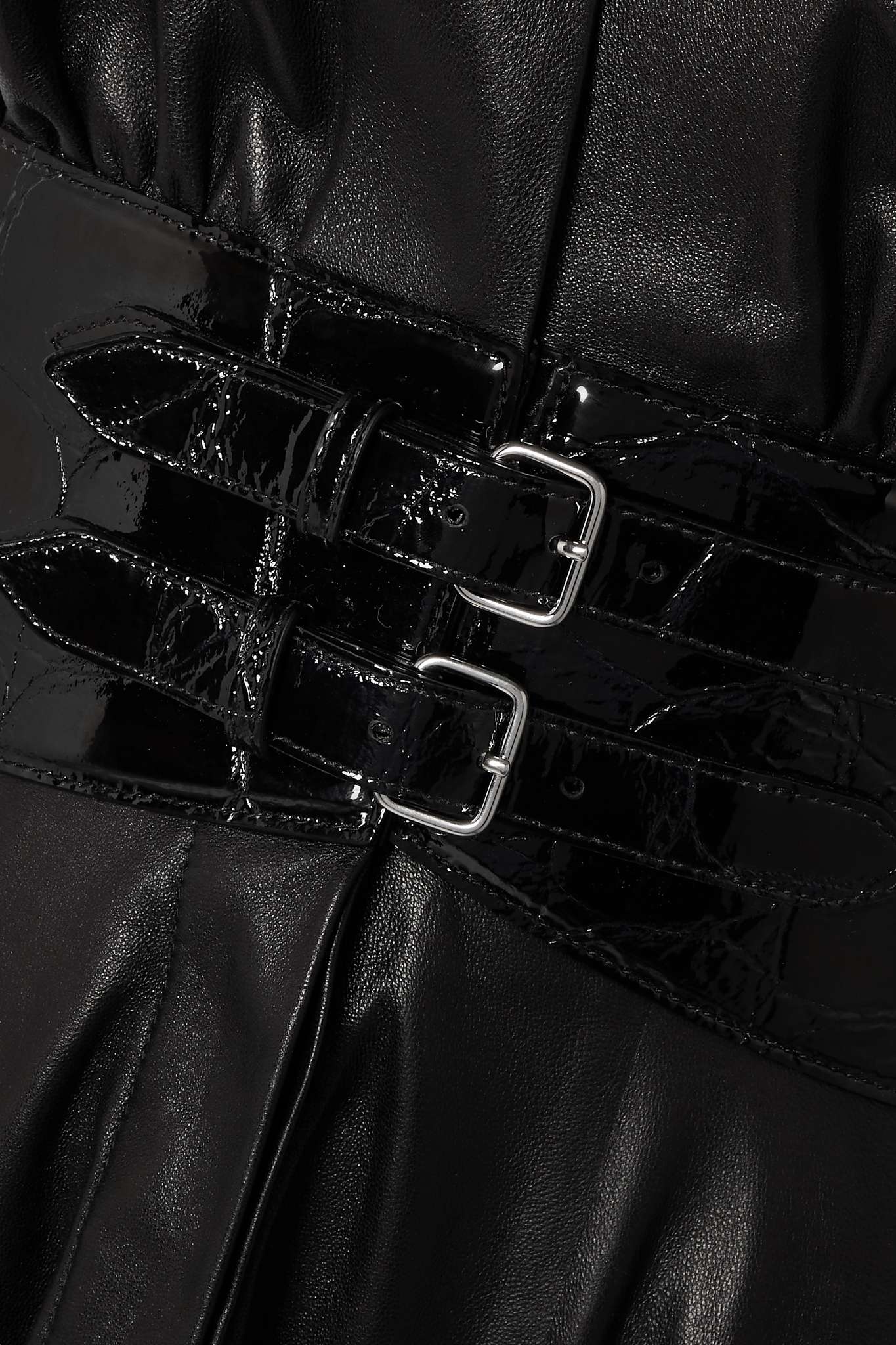 Archetypes belted leather midi dress - 4