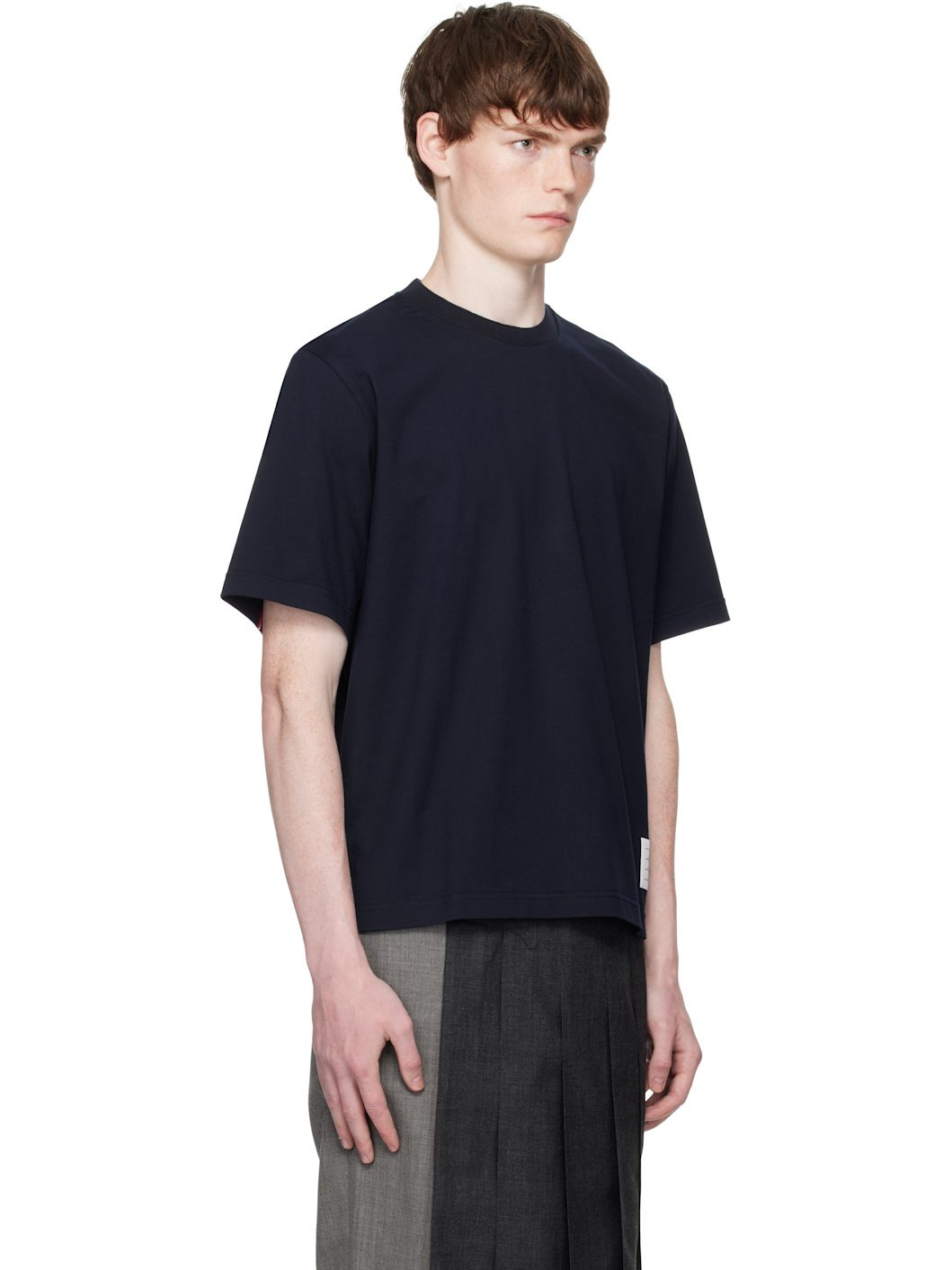 Navy Oversized Short Sleeve Medium Weight T-shirt - 2