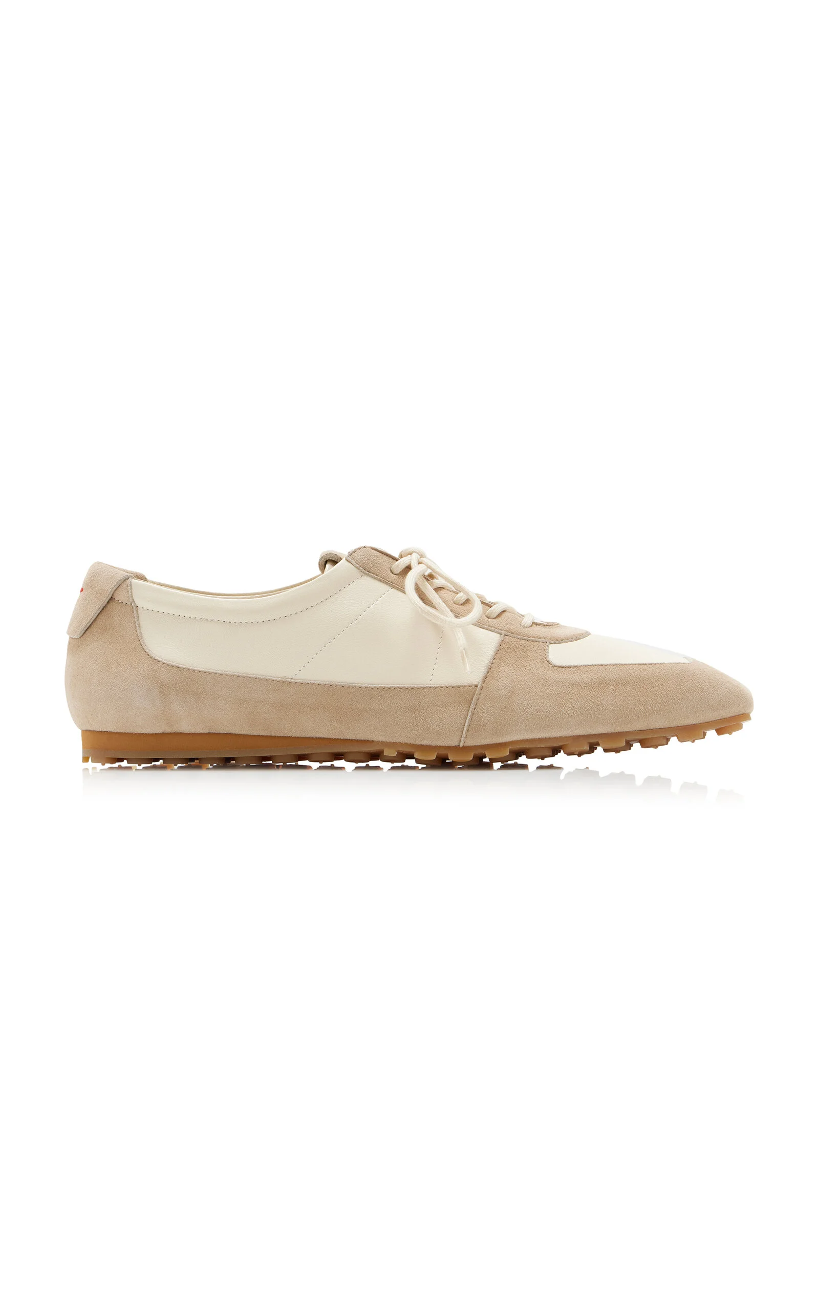 Uma Suede-Trimmed Satin Sneakers neutral - 1