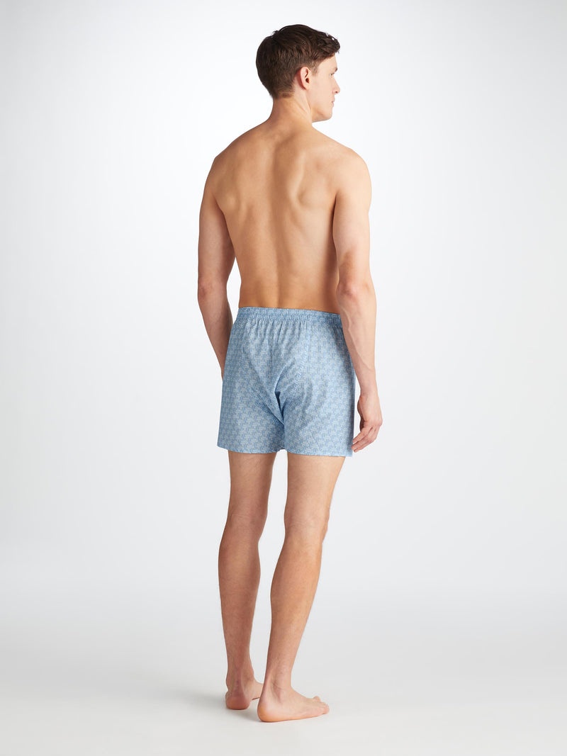Men's Classic Fit Boxers Ledbury 72 Cotton Batiste Blue - 4