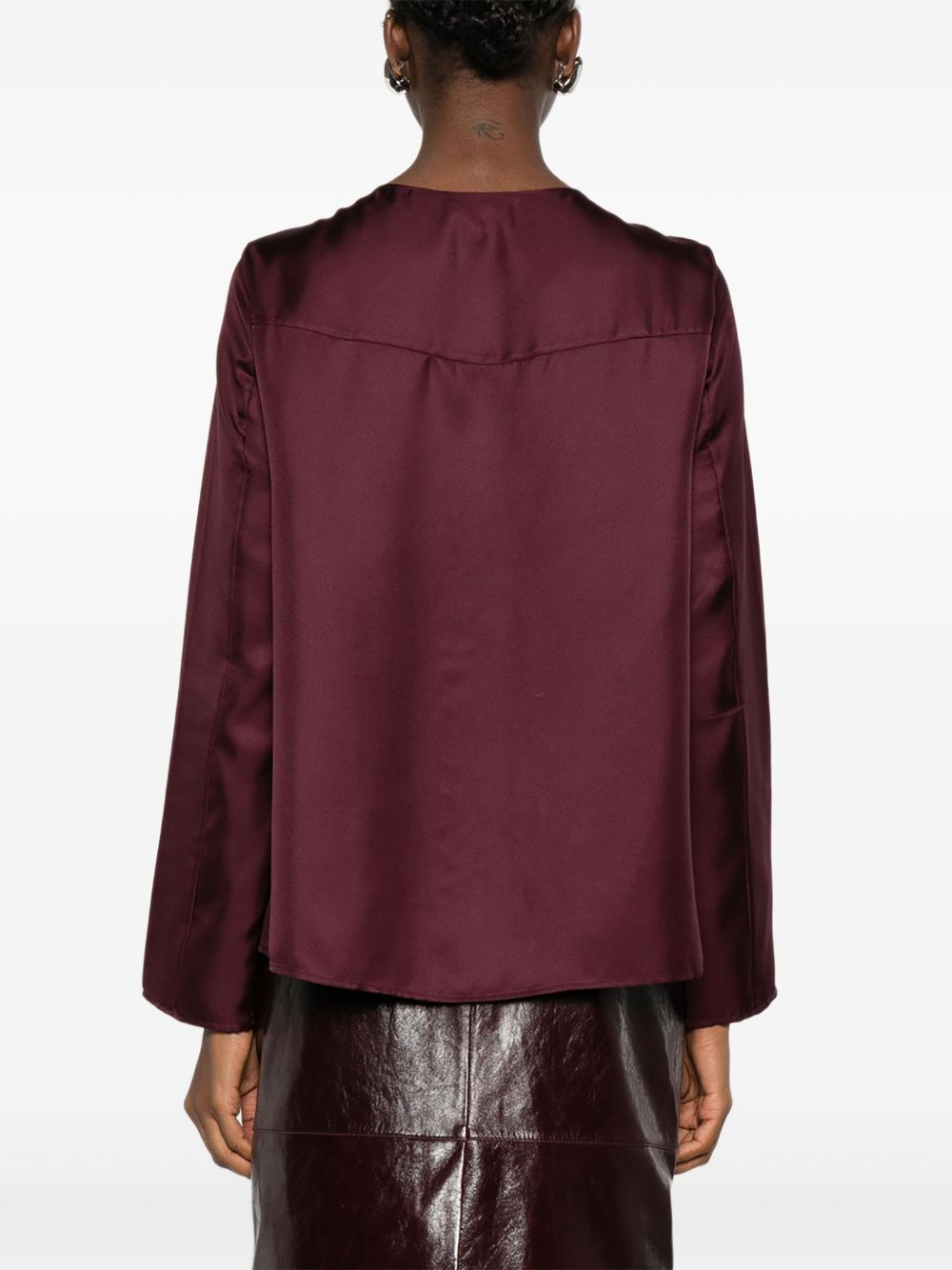 long-sleeve satin shirt - 4