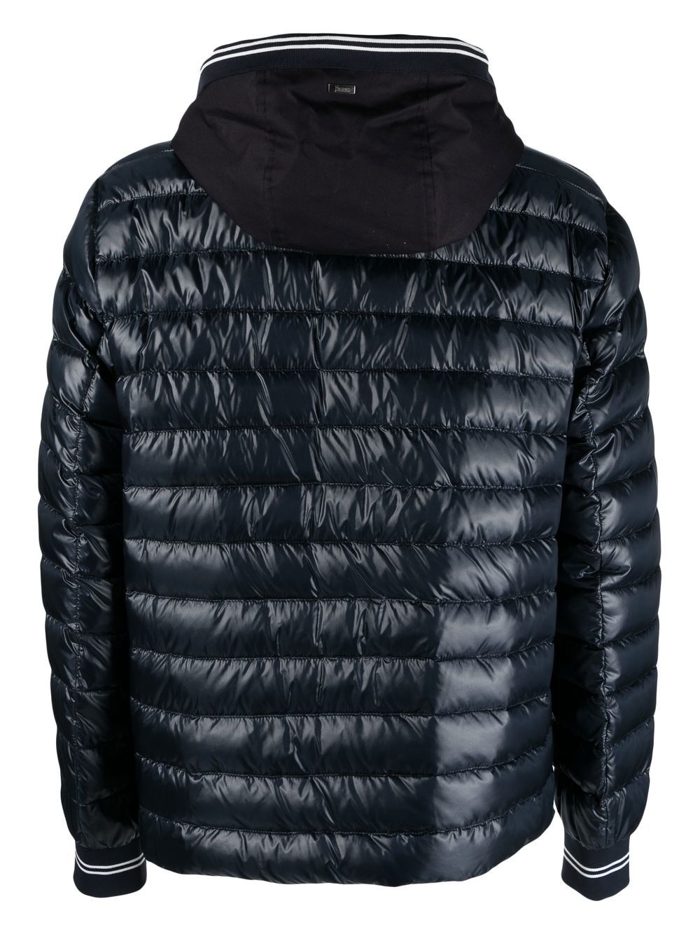 drawstring hooded down jacket - 2