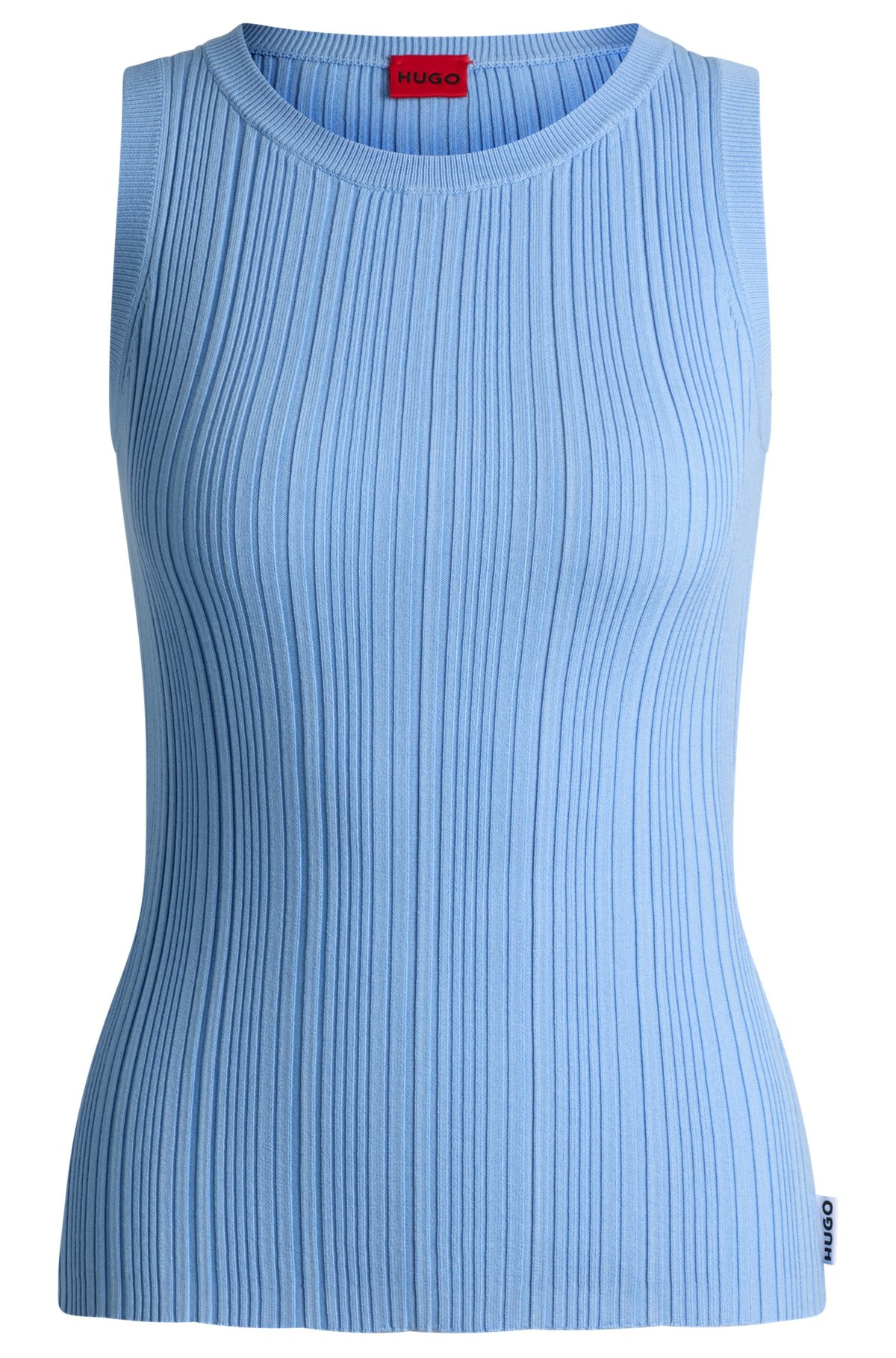 SLIM-FIT SLEEVELESS TOP WITH IRREGULAR RIBBED STRUCTURE - 1