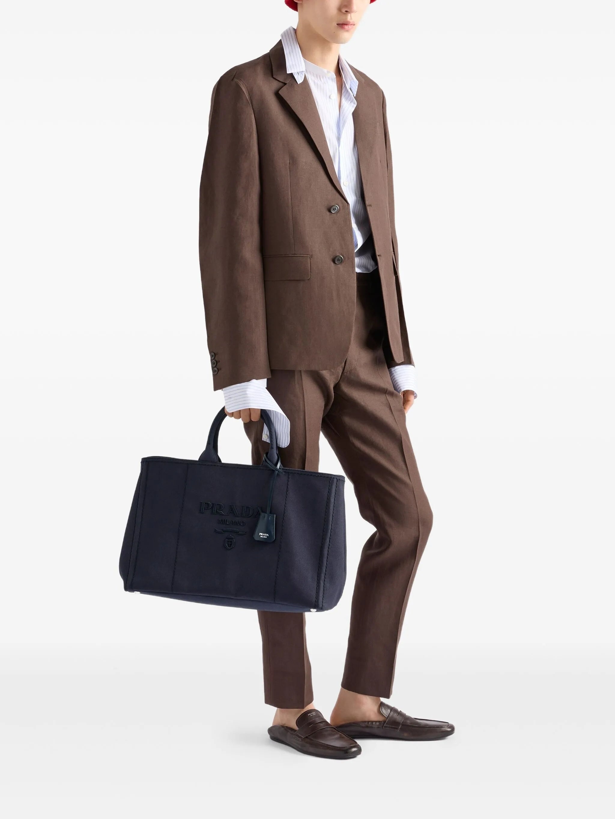 Prada Logo-embossed Tote Bag - 4