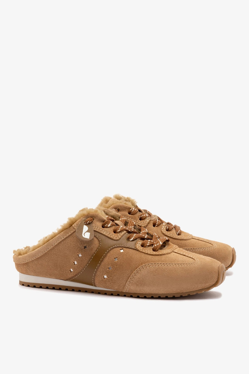 Stella Mule In Peanut Suede And Natural Shearling 3