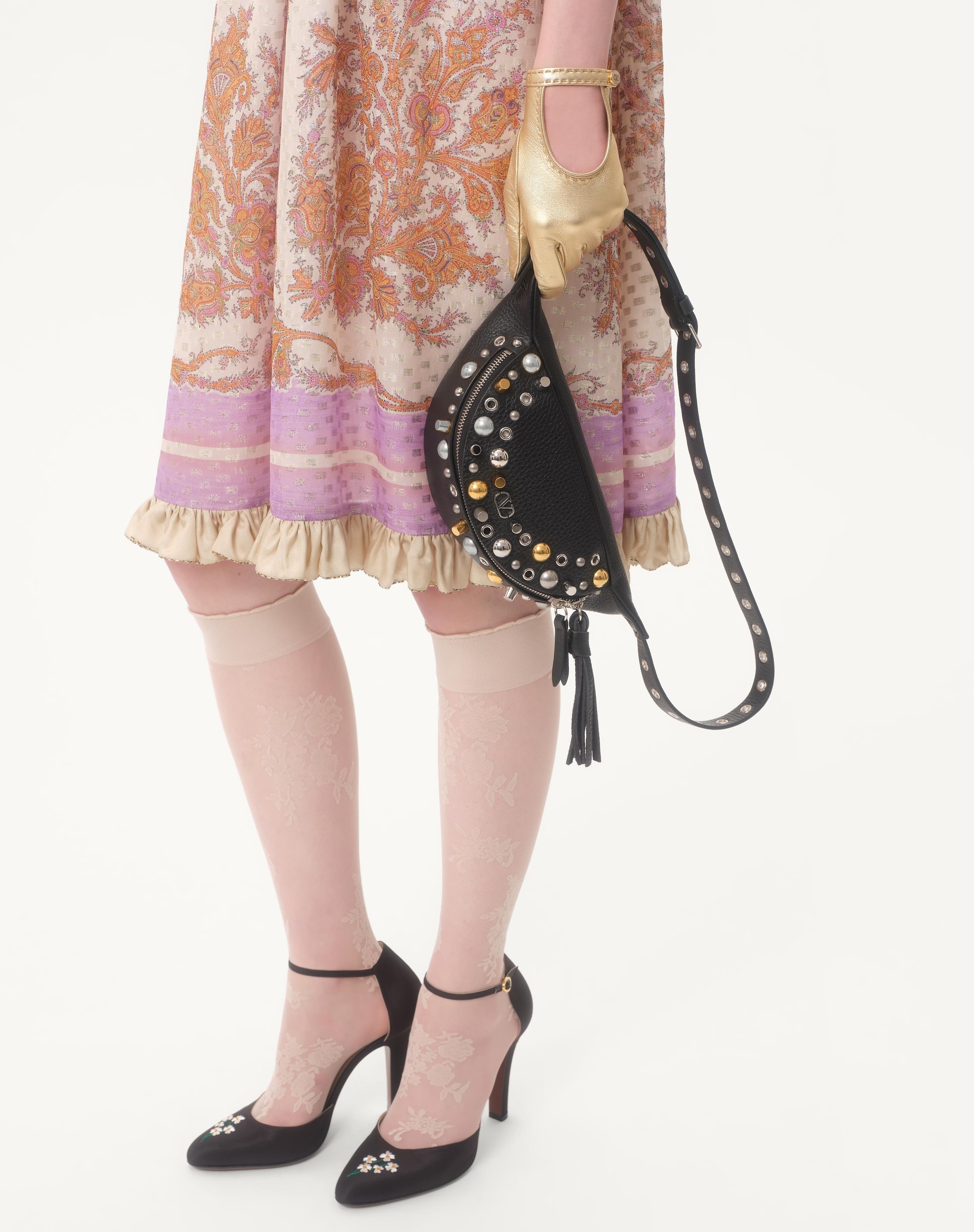 GEORGETTE LUREX DRESS WITH VOYAGE IMAGINAIRE PRINT - 3