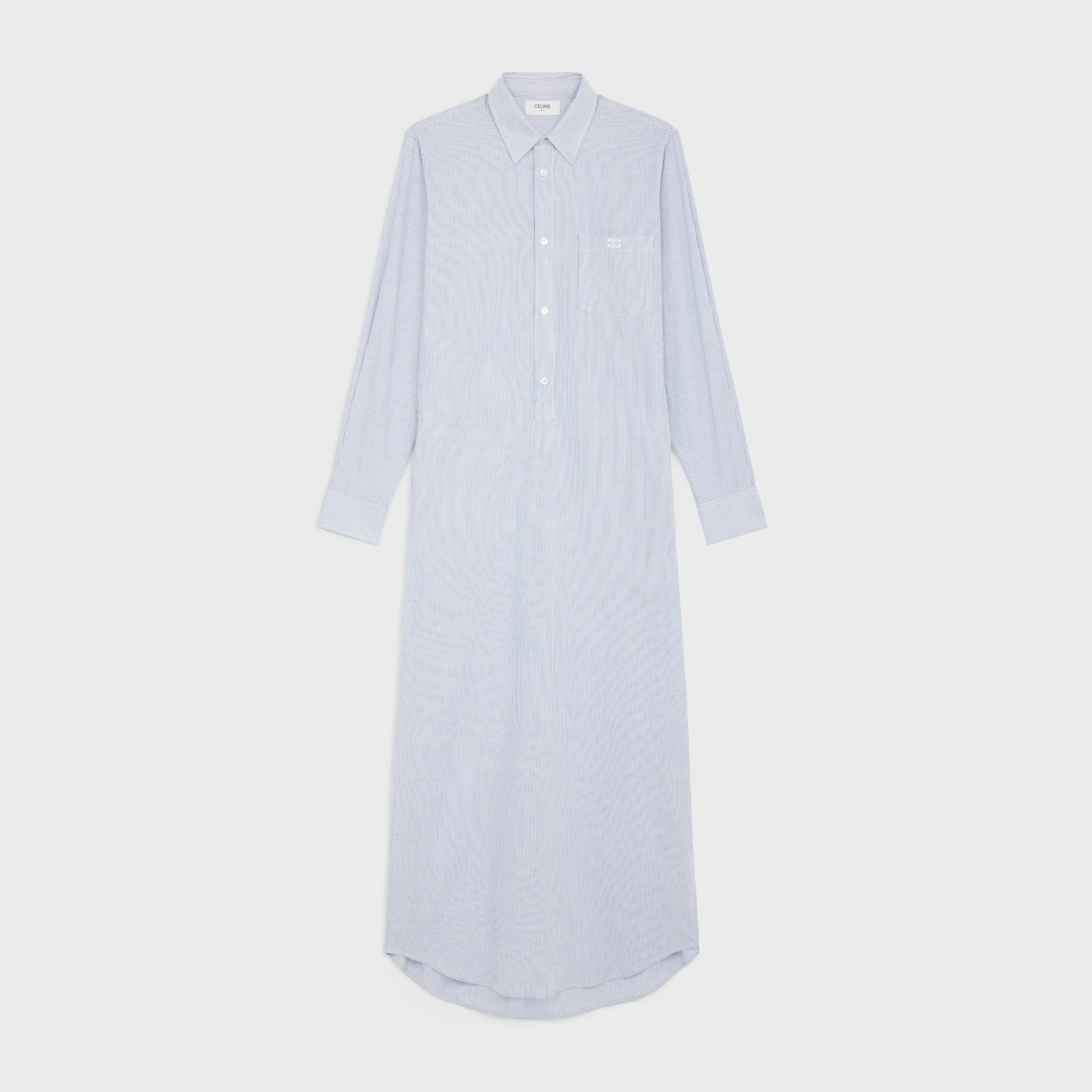 long shirt dress in striped cotton - 1