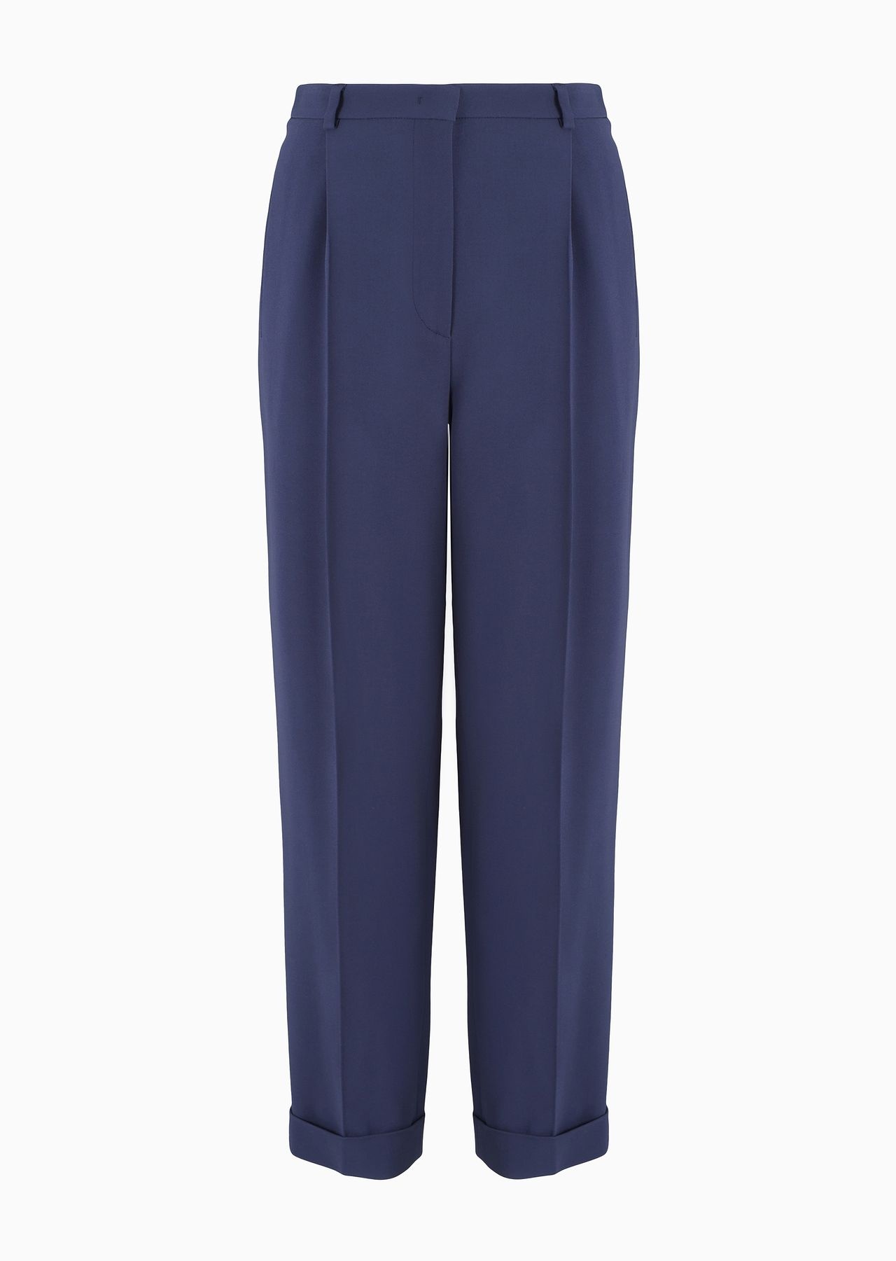 Straight-leg one-pleat trousers in viscose cady - 1