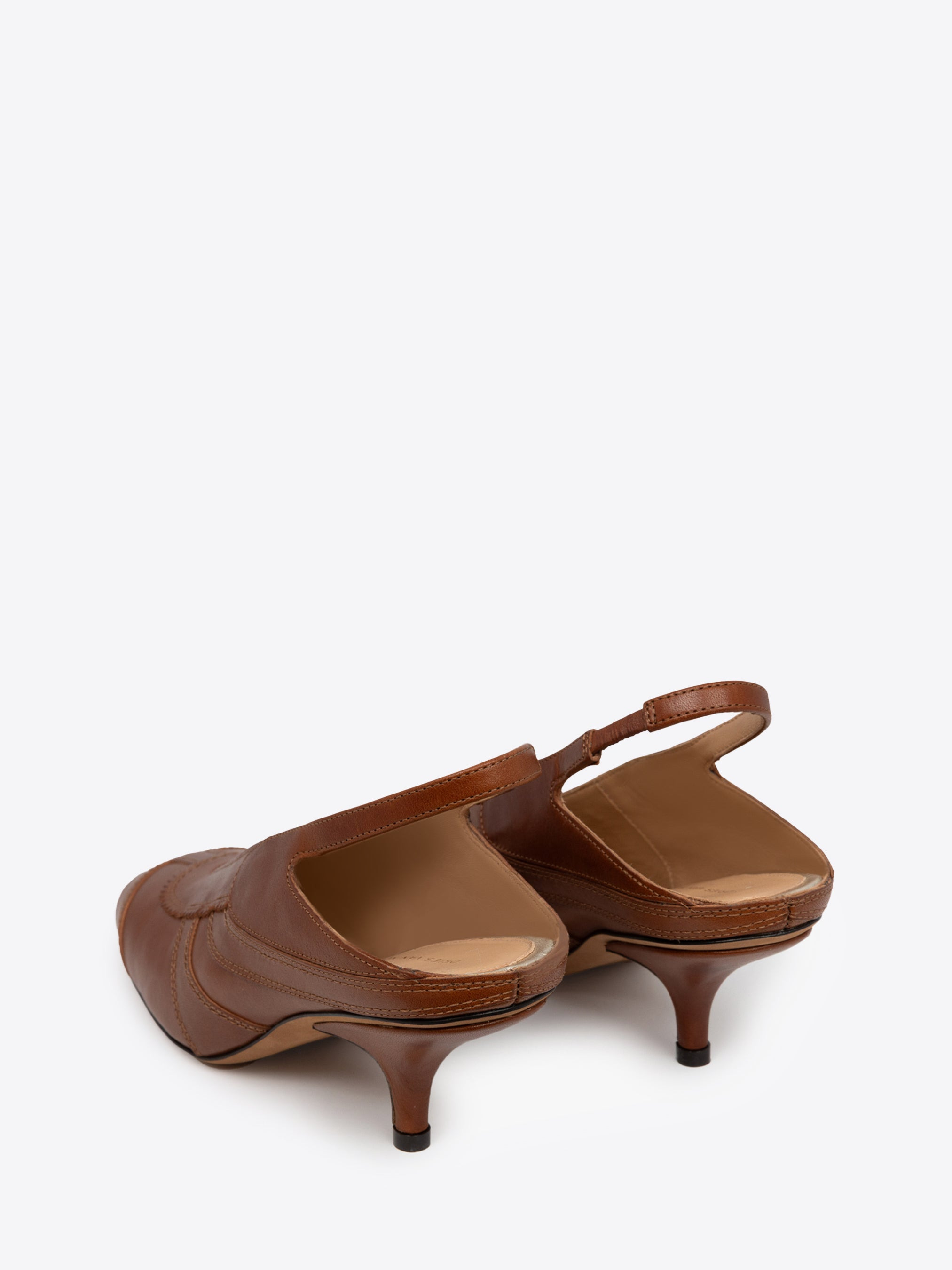 LEATHER SLINGBACK PUMPS - 4