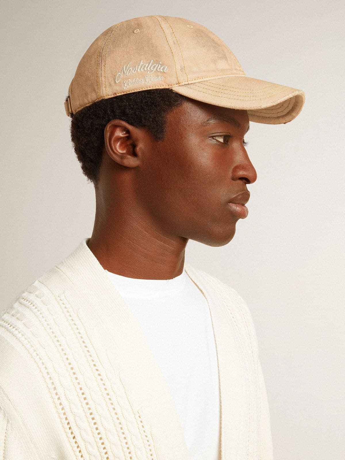 Beige baseball cap with a lived-in finish - 4