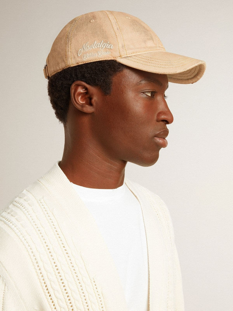 Beige baseball cap with a lived-in finish 4