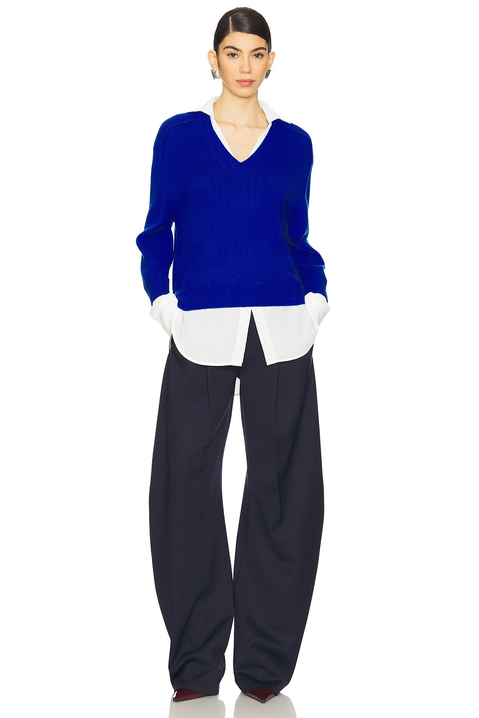 V-neck Layered Pullover - 4