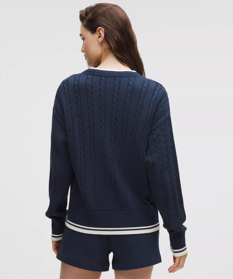 Cotton-Blend Cable-Knit Cardigan 3