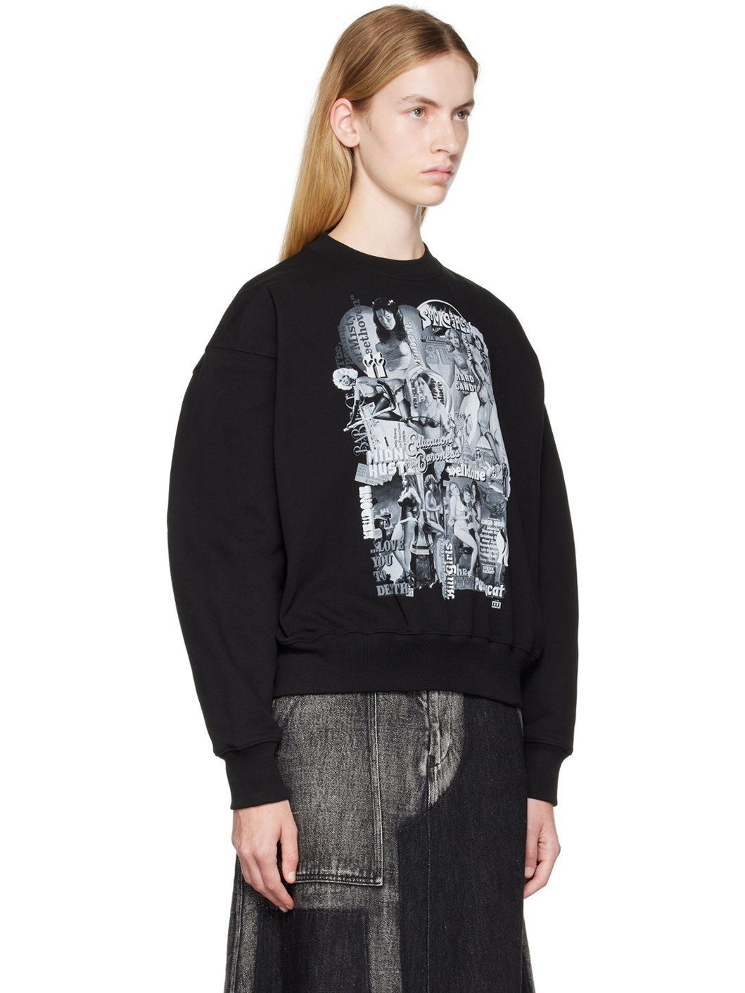 Black Movie Collage Sweatshirt - 2