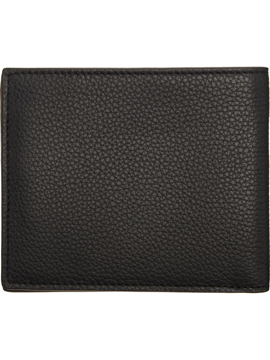 Black Soft Grain Leather T Line Classic Bifold Wallet - 2