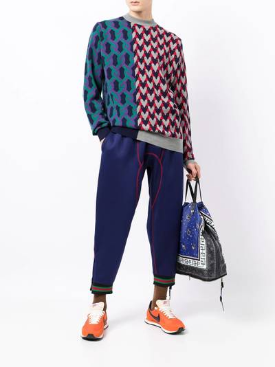 Kolor geometric-print wool jumper outlook