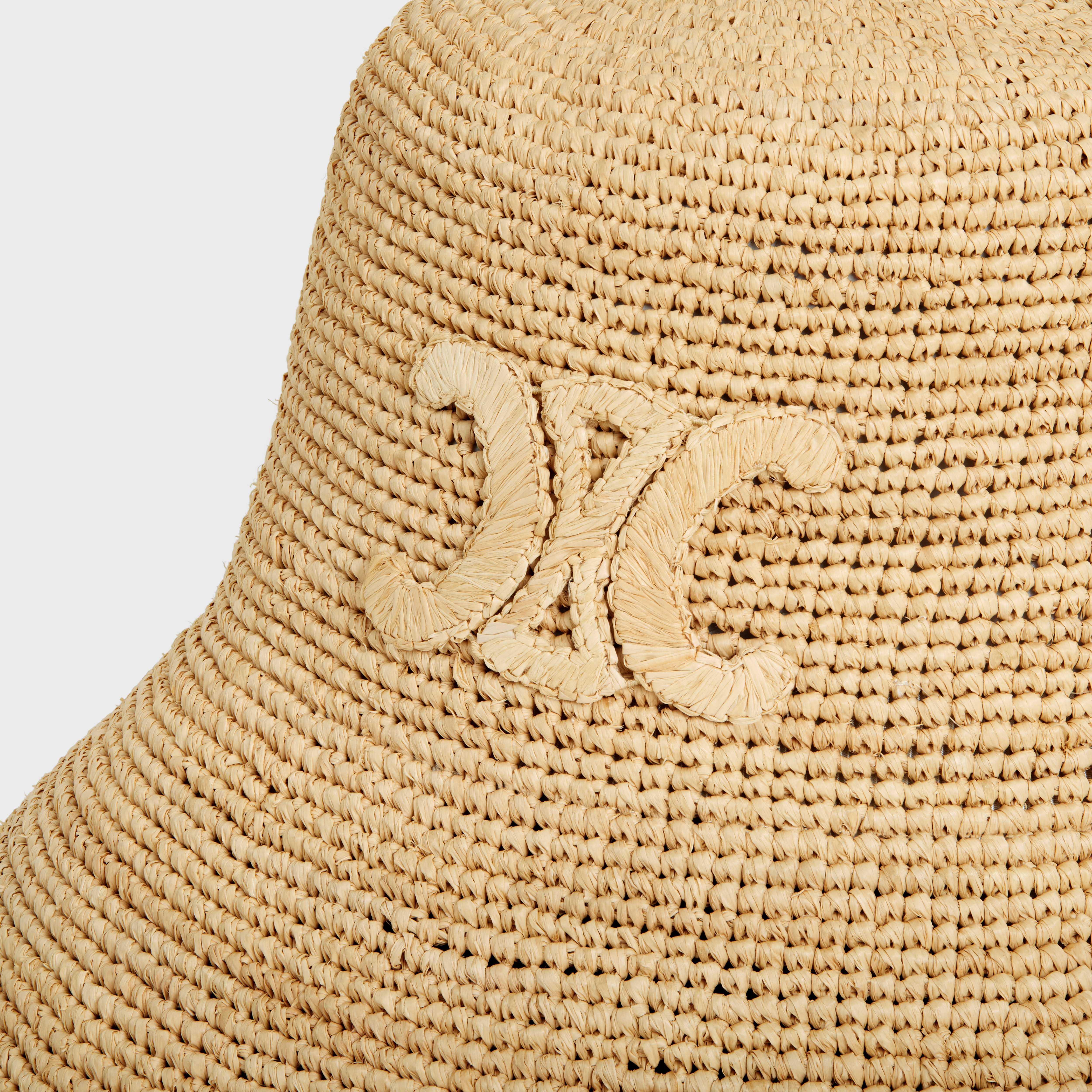 triomphe bucket hat in raffia - 3