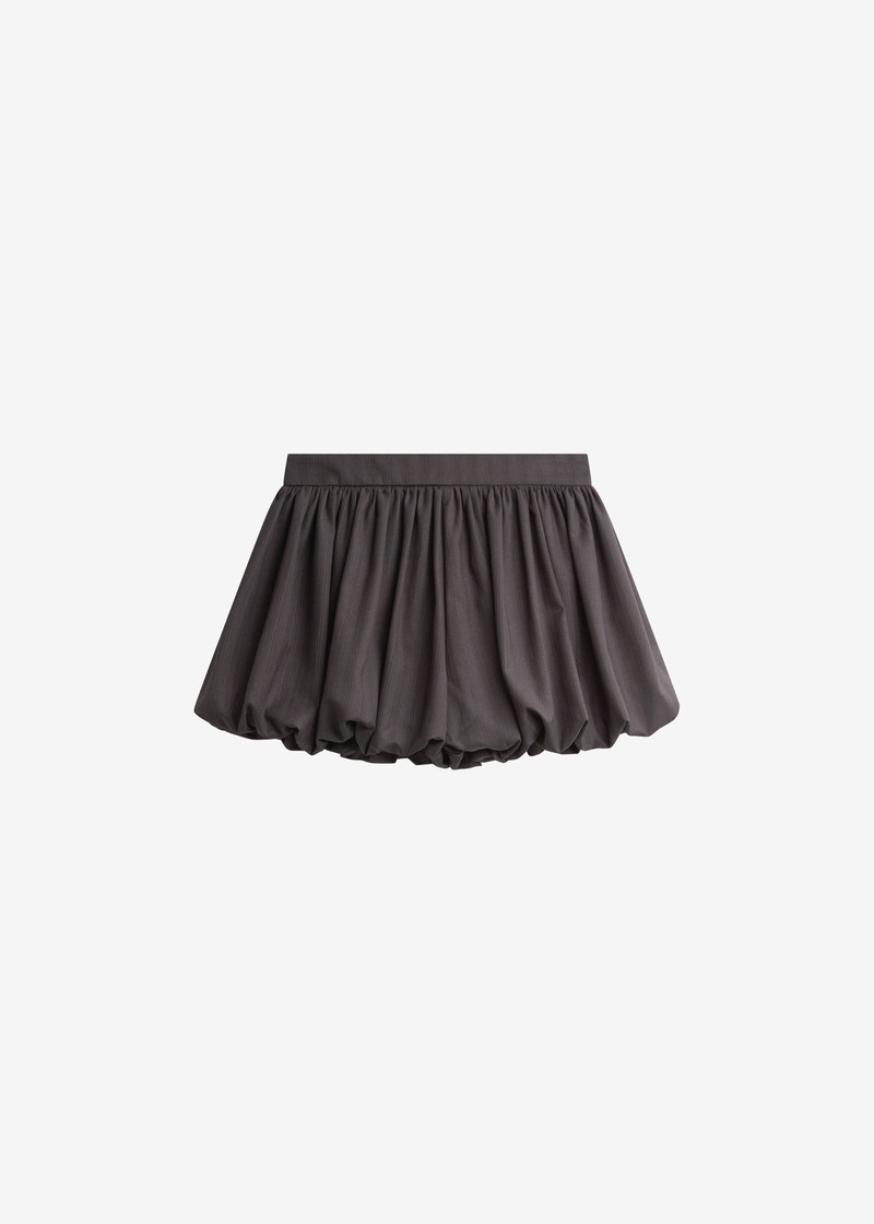Minori Bubble-Hem Shorts - Charcoal/White Pinstripe 1